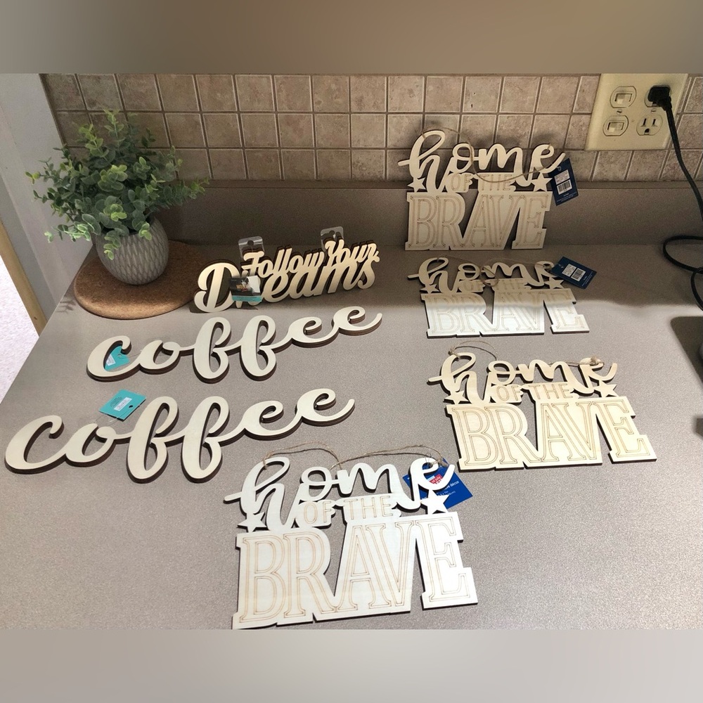 NWT Home Kitchen Wall Decor Set of 7 Crafts to Paint